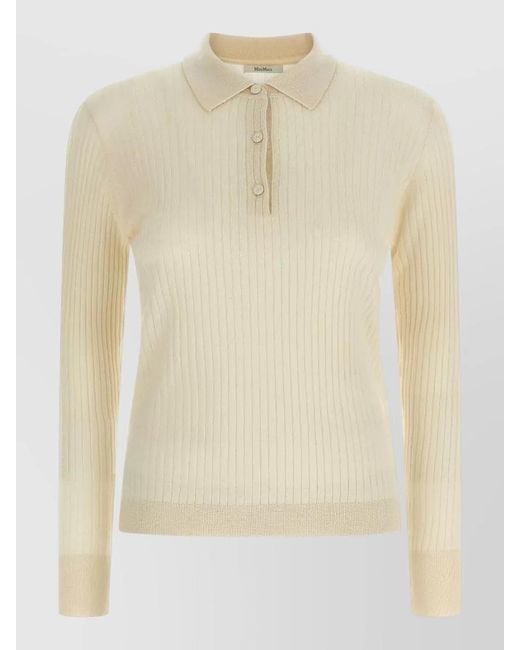 Max Mara Natural Cashmere Silk Polo Top