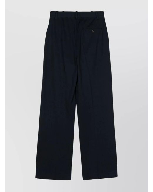 Circolo 1901 Blue Piqué Wide-Leg Trousers