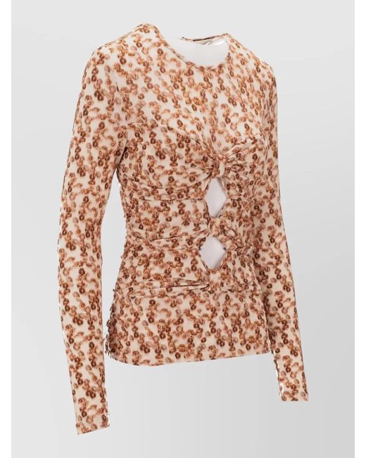 Isabel Marant White Gladice Stretch Top Knotted Cut Out Ruched