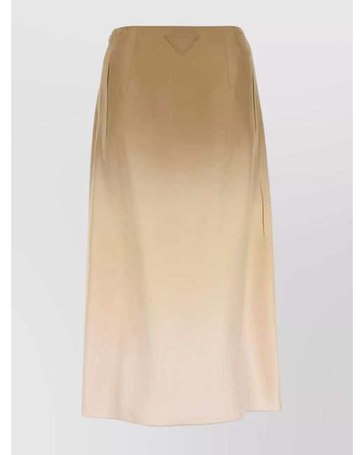 Prada Natural Silk Printed Skirt