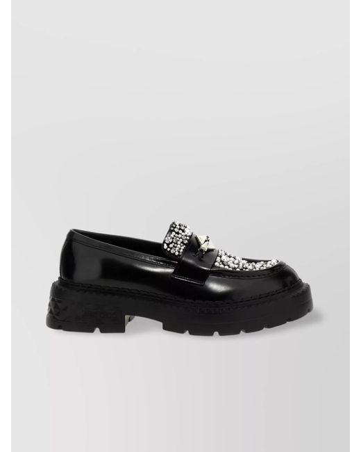 Jimmy Choo Black 'Chunky Sole Diamond Marlow' Loafers
