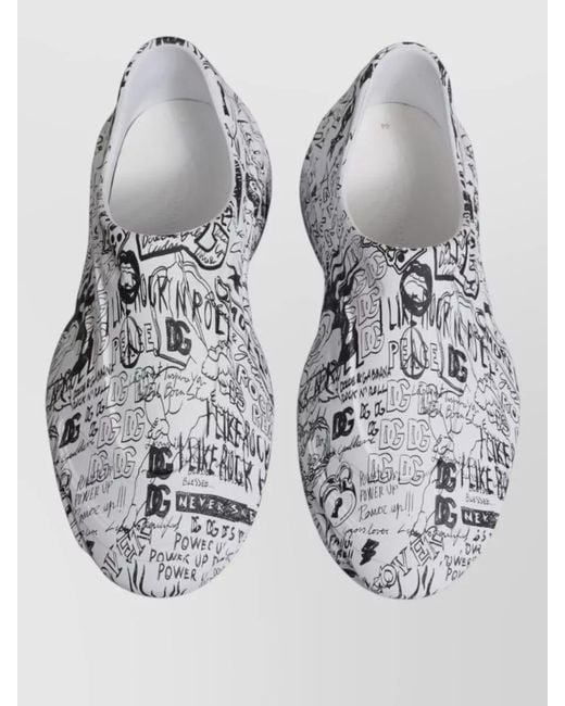 Dolce & Gabbana Metallic Graffiti Daymaster Canvas Sneakers for men