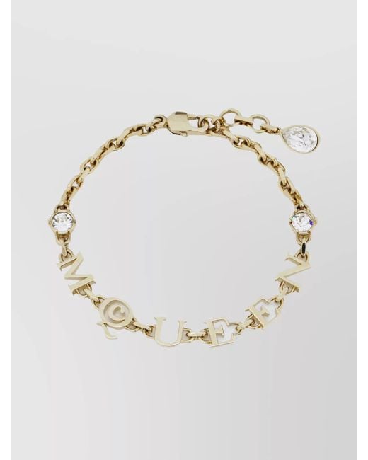 Alexander McQueen Multicolor Chain Link Bracelet Crystal Accents
