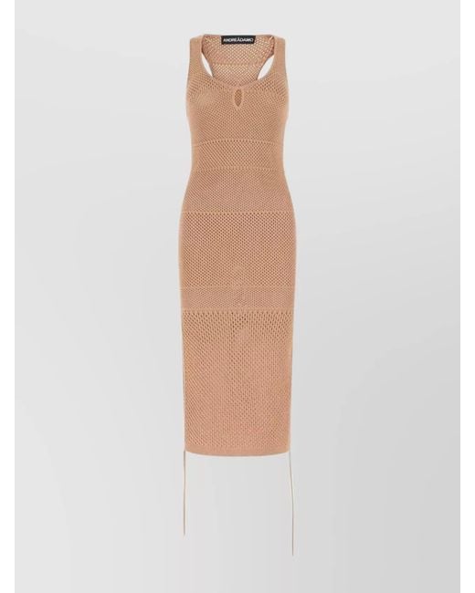 ANDREADAMO White Stretch Mesh Dress