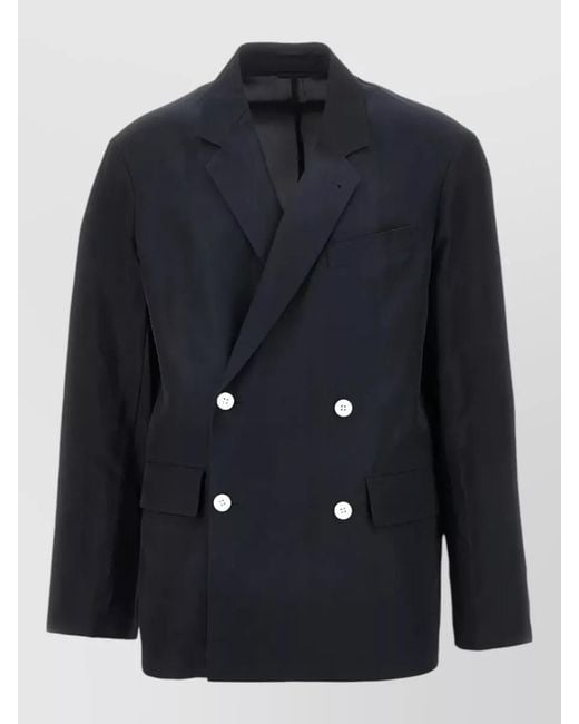 Emporio Armani Blue Linen Blend Jacket for men