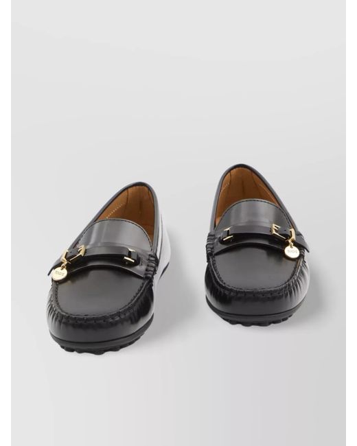 Tod's Black Leather City Gommino Loafers