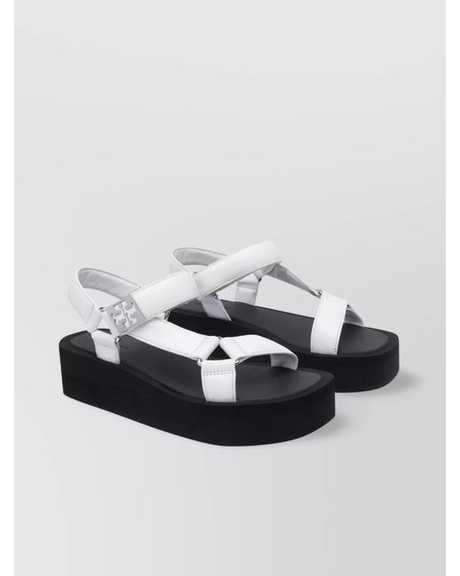 Tory Burch White Leather Platform Sandals