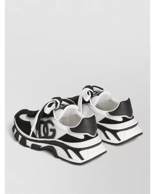 Dolce & Gabbana Metallic Leather And Mesh Low Top Sneakers for men