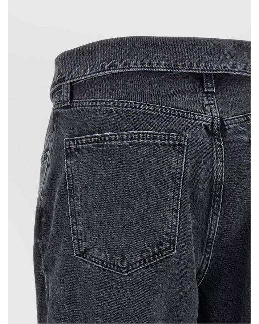 Agolde Blue Cotton High-Rise Tapered Jeans