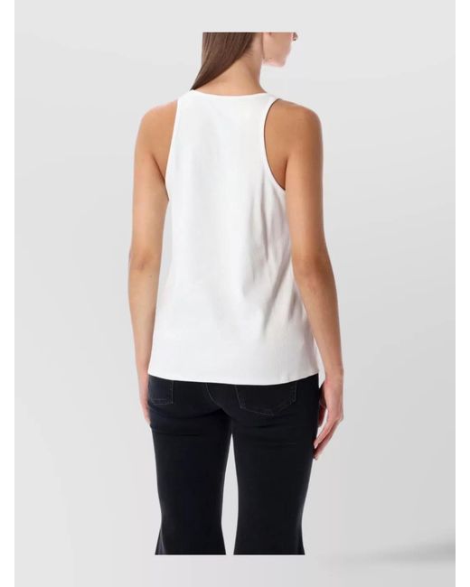 DIESEL White Ribbed Organic Cotton Tank Top