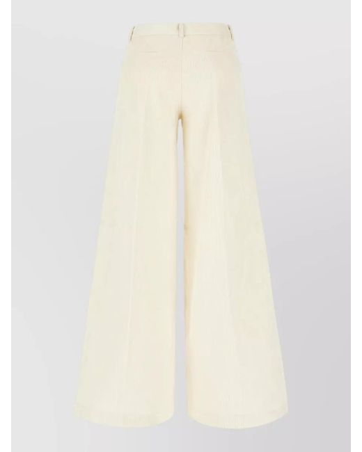 Ballantyne White Wide Leg Pants Back And Front Pockets