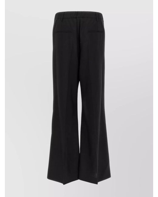 Marni Black Virgin Wool Wide-Leg Trousers for men