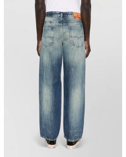 DIESEL Blue Denim Straight-Leg Jeans for men