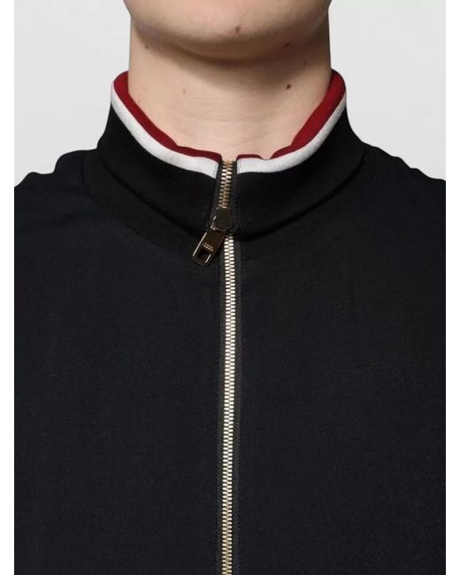 Dolce & Gabbana Black Ribbed High-Neck Track Jacket for men