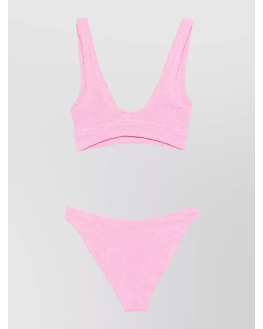 Hunza G Pink V-Neck Bikini