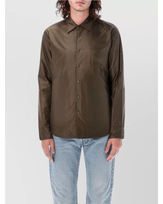 Aspesi Brown Buttoned Cuffs Lightweight Long Sleeves Collar for men