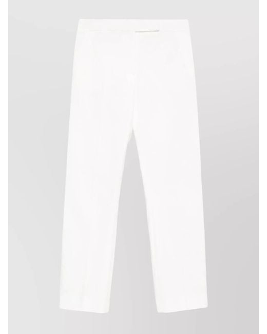 Max Mara White Trousers With Belt Loops And Side Pockets