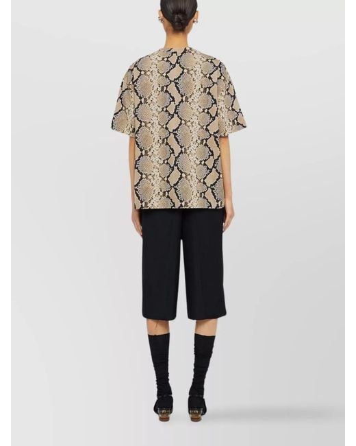 Jil Sander Natural Cotton Oversized Animal-Print T-Shirt