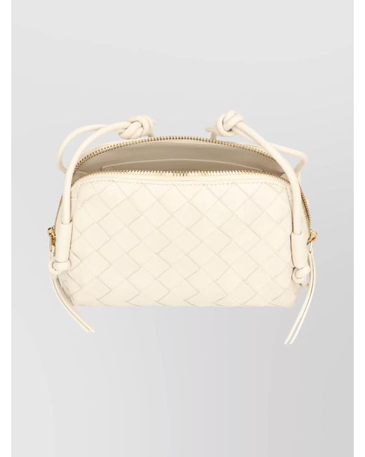 Bottega Veneta Natural Woven Leather Crossbody Pouch