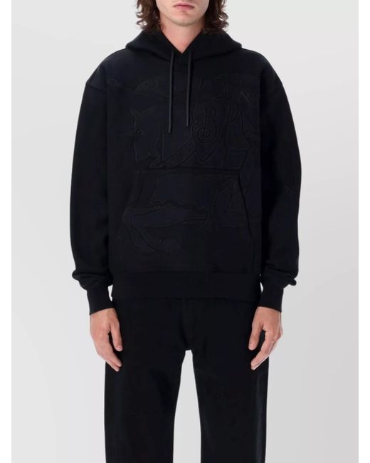 Burberry Blue Organic Cotton Loose-Fit Hoodie for men