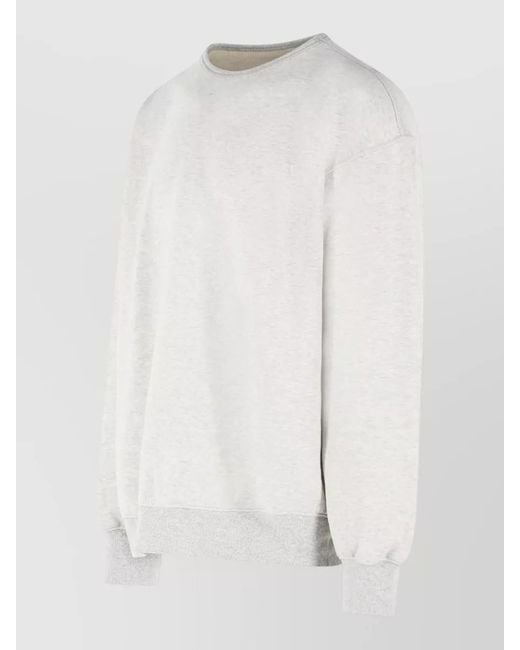 Maison Margiela White Cotton Crew Neck Sweatshirt Long Sleeves for men