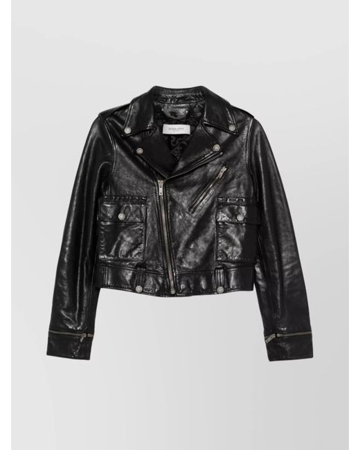 Golden Goose Deluxe Brand Black Leather Biker Jacket