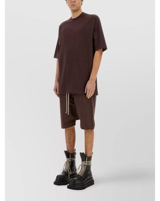 Rick Owens Brown Oversized Cotton T-Shirt for men