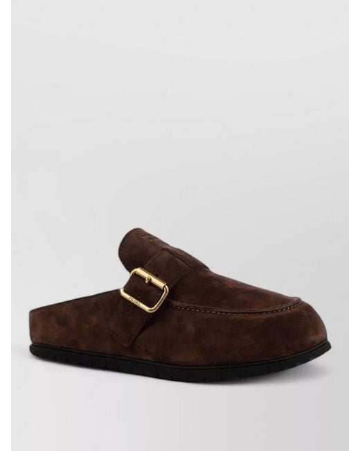 Prada Brown Suede Mules