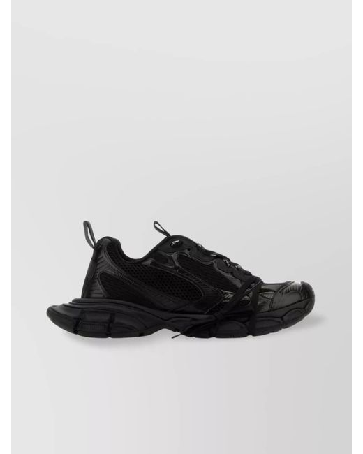 Balenciaga Black Paneled Low-Top Sneakers for men