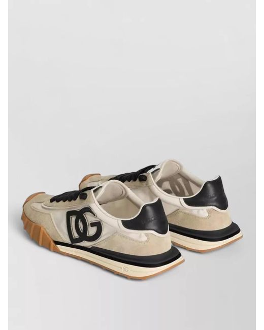 Dolce & Gabbana Multicolor Nylon And Calfskin Low Top Sneakers for men