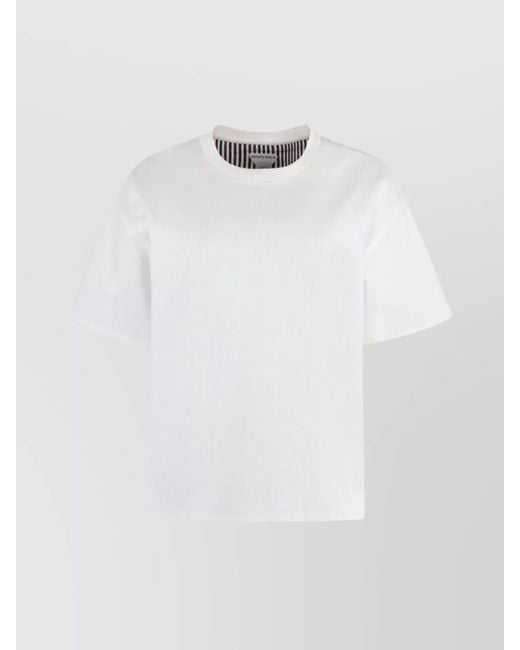 Bottega Veneta White Ribbed Cotton Crew Neck T-Shirt