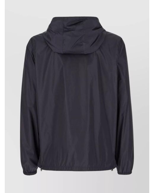 Valentino Garavani Blue Nylon Hooded Windbreaker Jacket for men
