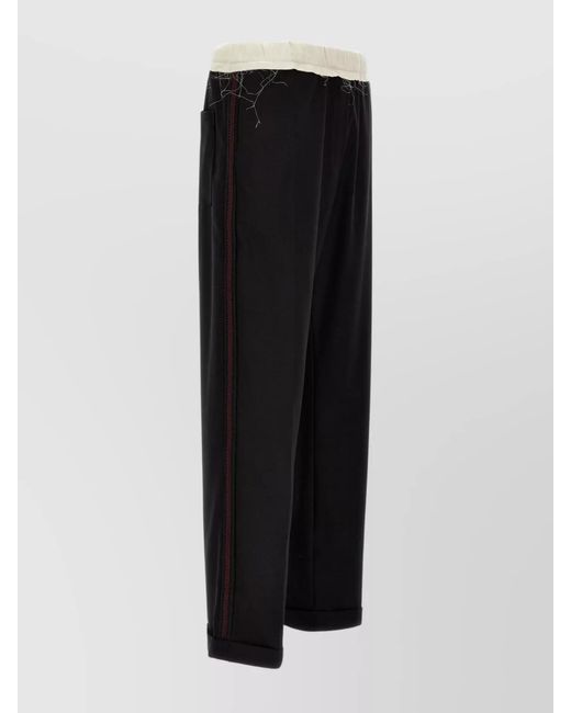 Wales Bonner Black Wool Straight-Leg Trousers for men