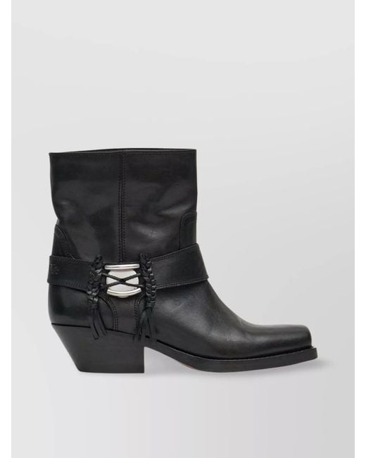 Isabel Marant Black Leather Ankle Boots