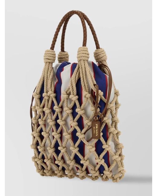 Prada Natural Mesh Shoulder Bag