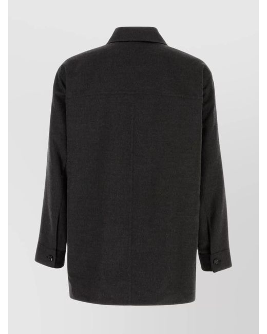 Bottega Veneta Black Cashmere Silk Shirt Jacket for men