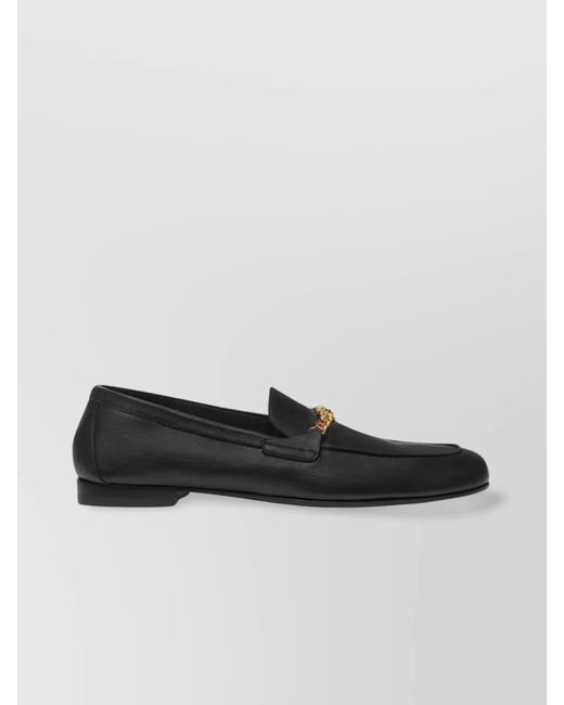 Versace Black Leather Medusa Loafers for men