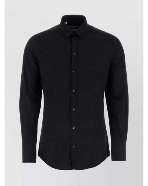 Dolce & Gabbana Blue Slim-Fit Cotton Poplin Shirt for men