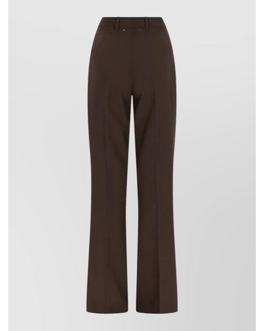 Golden Goose Deluxe Brand Brown Tailored Trousers Flared Leg Crease Detail