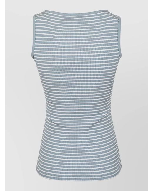 Ralph Lauren Blue Striped Knit Tank Top Pullover