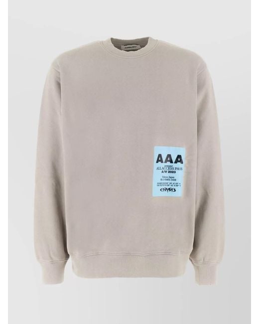 Ambush White Ribbed Distressed Loose-Fit Cotton Sweatshirt for men