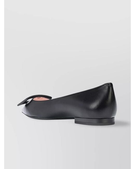 Roger Vivier Gray Leather Gommettine Ballerina Flats