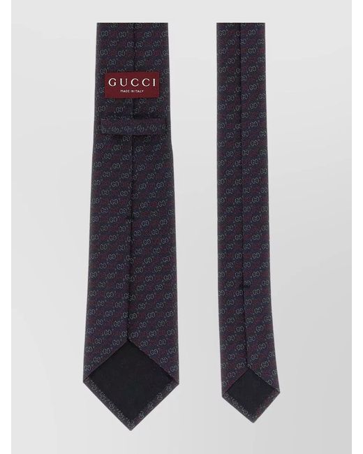 Gucci White Slim Tie Gg Jacquard Silk Pattern for men