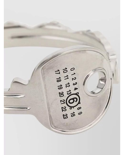 MM6 by Maison Margiela Natural Numeric Key Ring Bracelet Circular Engraving