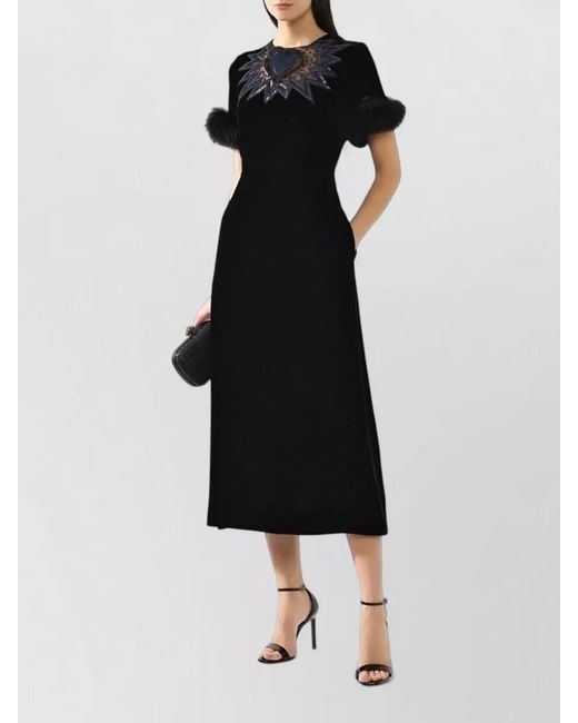 Fendi Black Silk Midi Dress