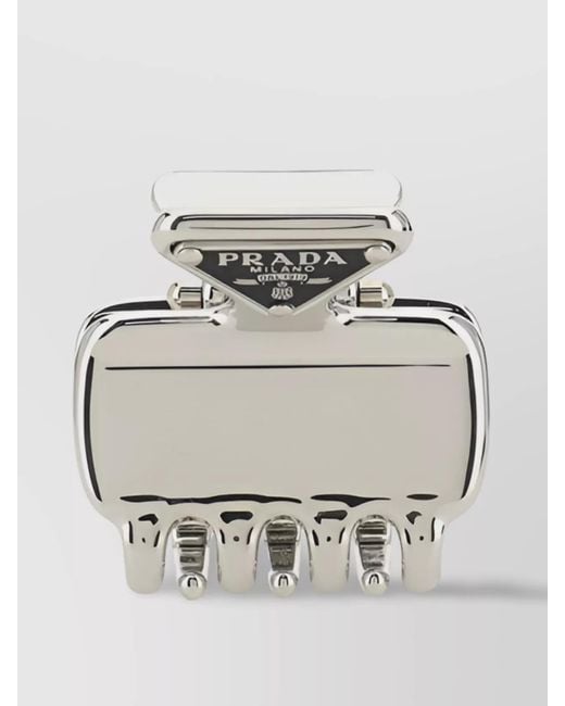 Prada Gray Brass Hair Clip