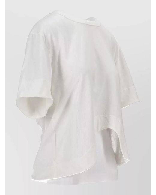 Niccolò Pasqualetti White Asymmetric Hem Round Neck Cotton Jersey Top