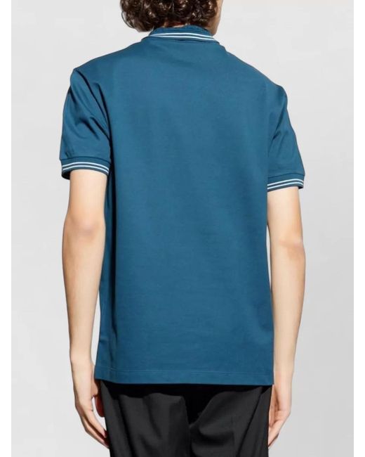 Versace Blue Polo Shirt Short Sleeves Silk Nylon Blend for men