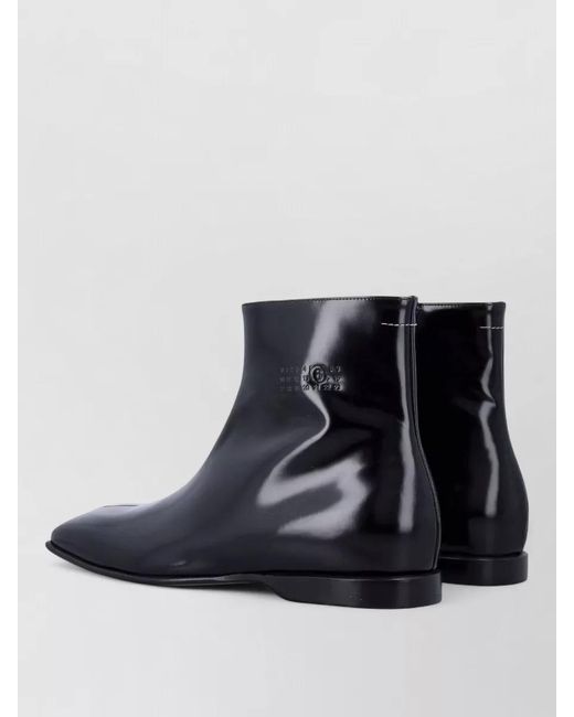 MM6 by Maison Margiela Blue Ankle Boot Square Toe Signature Stitch for men