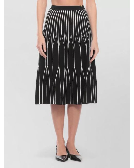 Elisabetta Franchi Multicolor High Waisted A Line Geometric Midi Skirt